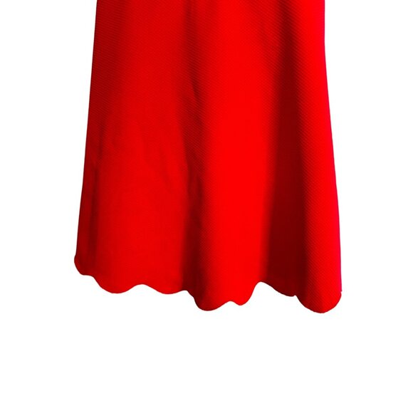2/$30 Material Girl Cherry Red Large Halter Style Scalloped Hemline & Built-In B - Picture 7 of 14